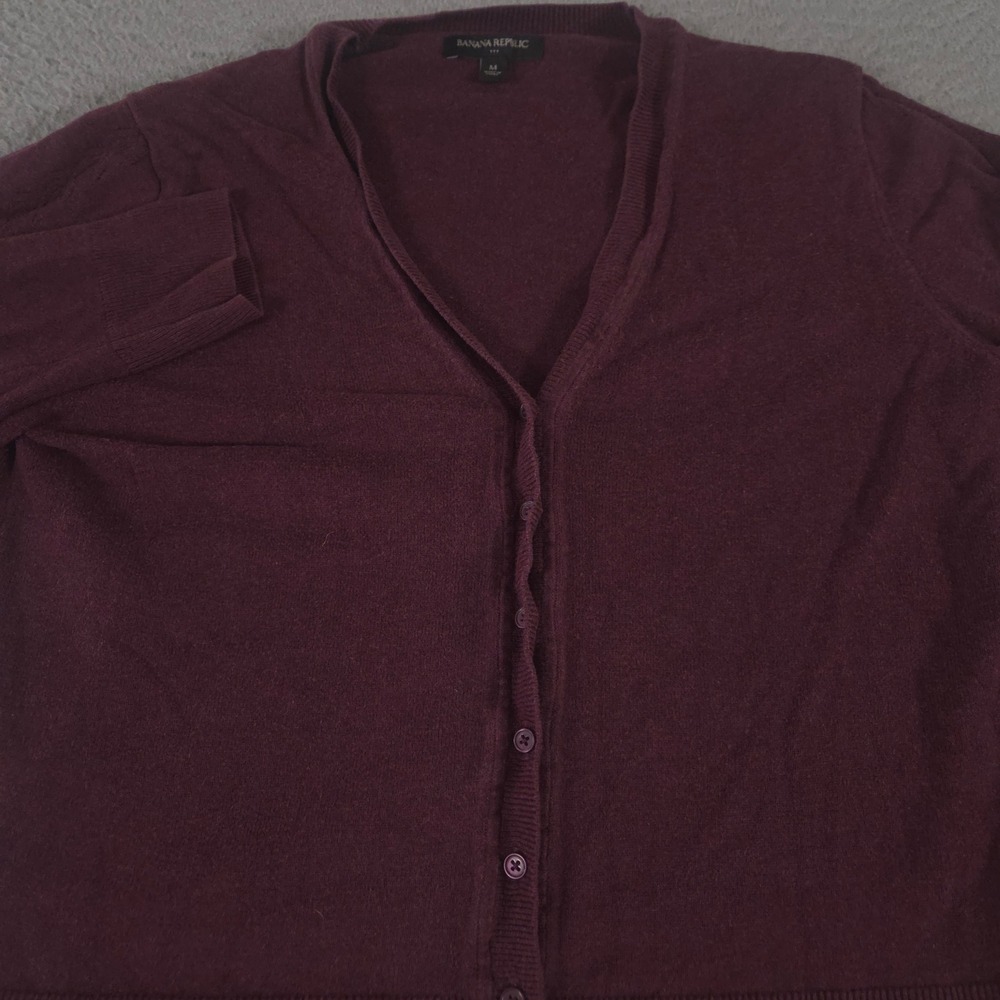 Banana Republic Sweater Womens Medium V-Neck Cardigan Button Front Cotton Blend